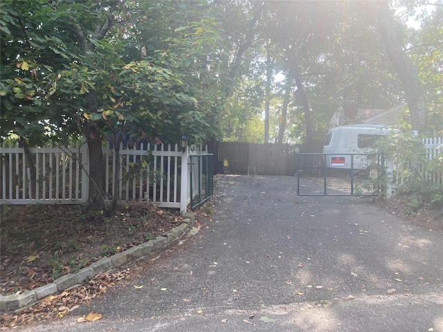 46 Violet Rd, Rocky Point, NY 11778 - view of asphalt driveway with a gate and a gated entry