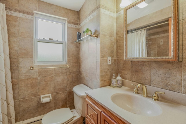 502 S 11th St, New Hyde Park, NY 11040 - full bath with tile walls, vanity, and a shower with curtain
