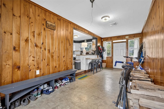7641 N Broadway, Red Hook, NY 12571 - interior space featuring wooden walls and tile patterned floors