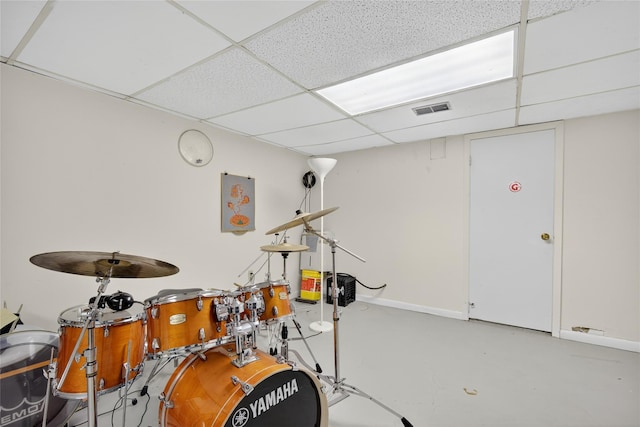 7641 N Broadway, Red Hook, NY 12571 - recreation room featuring a paneled ceiling and finished concrete floors