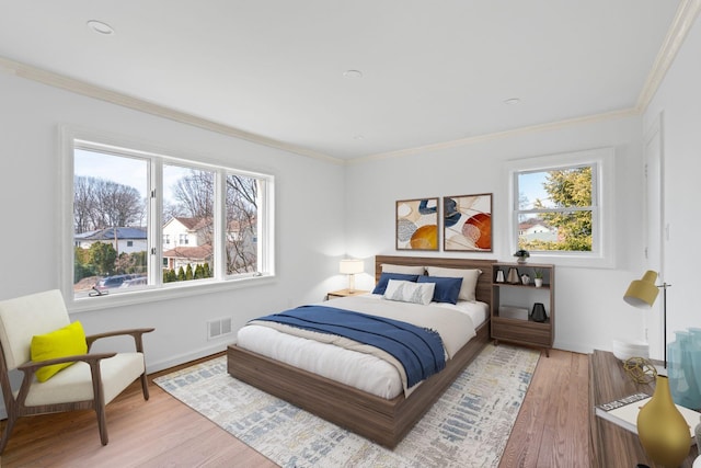 12 Foxhurst Ct, Manhasset Hills, NY 11040 - bedroom featuring light wood-type flooring and ornamental molding