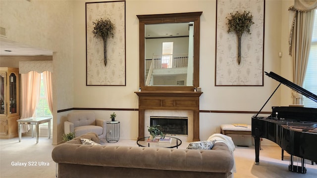 153 Country Club Dr, Commack, NY 11725 - living area with a high end fireplace