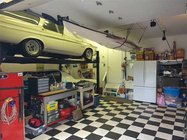 67 Wakeman Rd, Hampton Bays, NY 11946 - garage with freestanding refrigerator