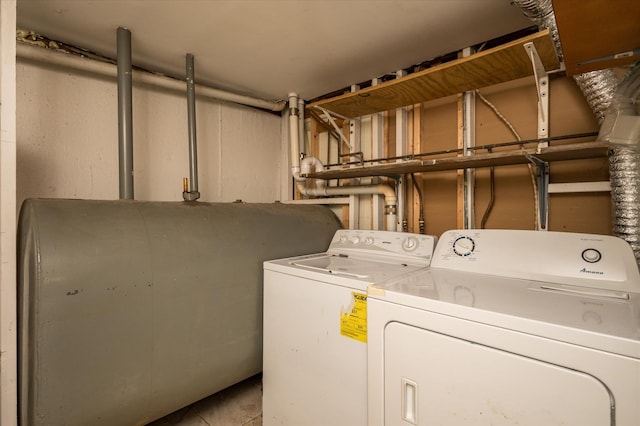 21 Silver St, West Babylon, NY 11704 - laundry area with washer and dryer and heating fuel