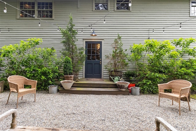 259 Westchester Ave, Pound Ridge, NY 10576 - view of exterior entry with a patio