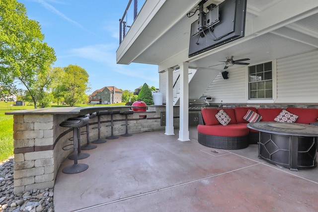 28 Viola Ct, Wappingers Falls, NY 12590 - view of patio featuring area for grilling and a ceiling fan