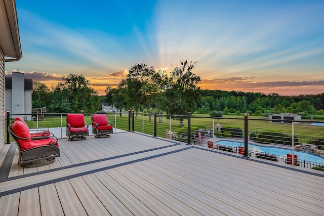 28 Viola Ct, Wappingers Falls, NY 12590 - wooden terrace with a lawn and view of wooded area