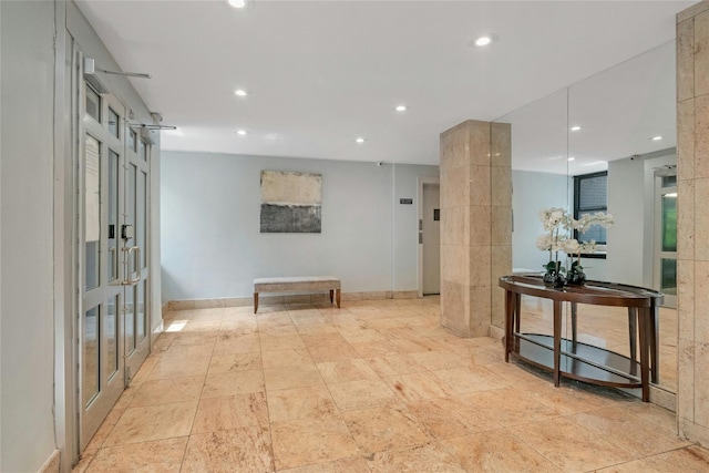 445 W 240th St Unit 4C, Bronx, NY 10463 - hallway featuring recessed lighting and french doors