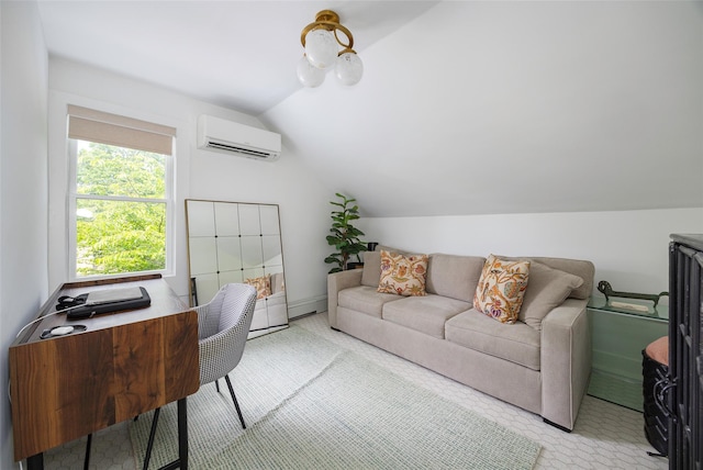 22 Tompkins Ave, Beacon, NY 12508 - office space featuring a wall mounted air conditioner and vaulted ceiling