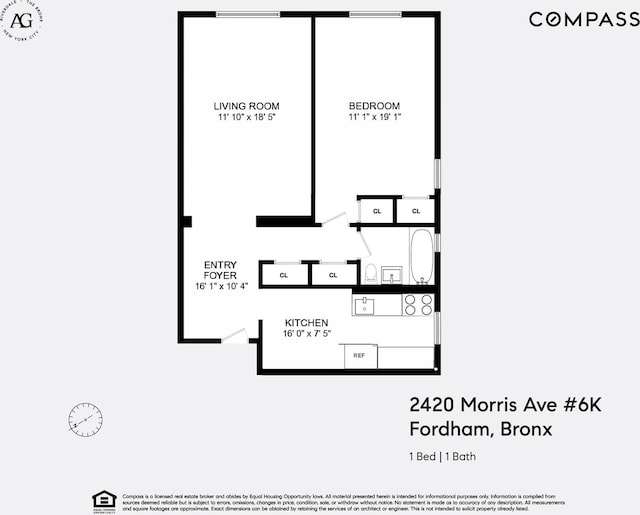 2420 Morris Ave Unit 6K, Bronx, NY 10468 - view of room layout