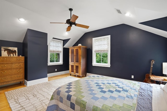 10 King St, Croton-On-Hudson, NY 10520 - bedroom featuring wood finished floors, vaulted ceiling, ceiling fan, and recessed lighting