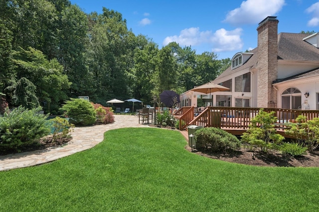 9 Swan Pl, Nissequogue, NY 11780 - view of grassy yard with a deck