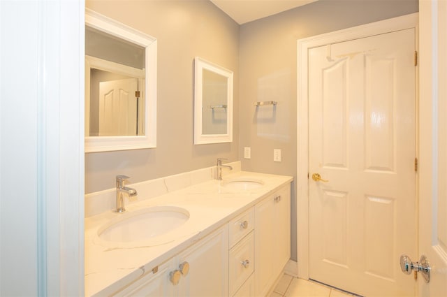 115 Highland Rd, Southampton, NY 11968 - bathroom featuring double vanity and tile patterned floors