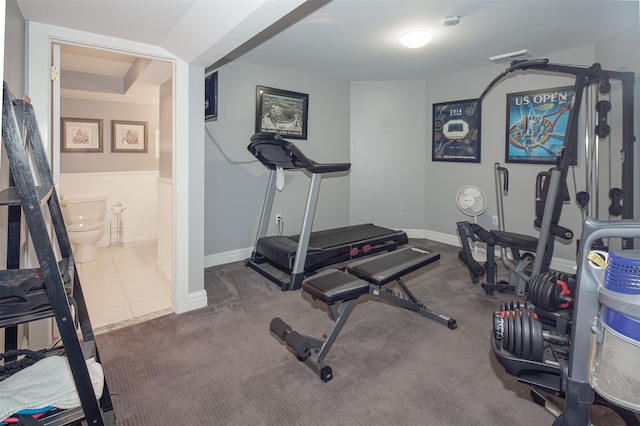115 Highland Rd, Southampton, NY 11968 - exercise room with carpet floors