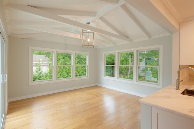 20 Oak Grove Rd, Southampton, NY 11968 - unfurnished sunroom with a chandelier and a sink