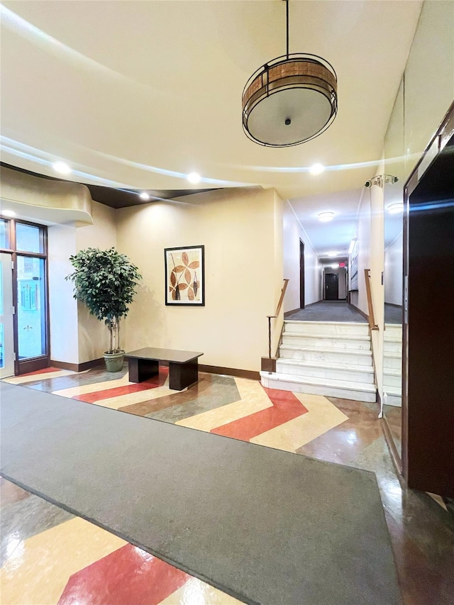 84-31 Van Wyck Expy Unit 5F, Briarwood, NY 11435 - lobby with stairway