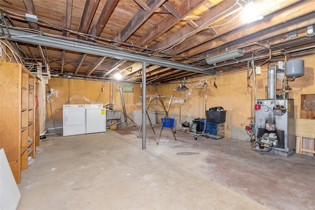 11 Glenwood Rd, Glen Head, NY 11545 - unfinished basement with independent washer and dryer and a heating unit