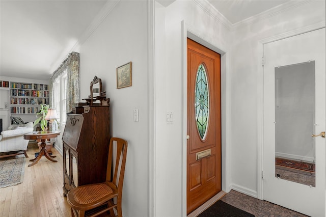 16 Ria Dr, White Plains, NY 10605 - foyer entrance featuring crown molding and light wood-style flooring