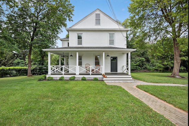 39 Frost Ln, Cornwall, NY 12518 - view of front facade with a front yard and covered porch