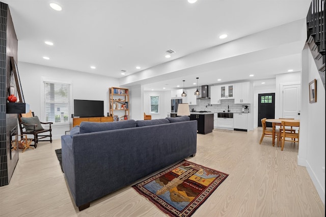 39 Frost Ln, Cornwall, NY 12518 - living room with light wood finished floors, plenty of natural light, and recessed lighting