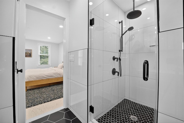 39 Frost Ln, Cornwall, NY 12518 - ensuite bathroom with a shower stall, tile patterned flooring, and recessed lighting