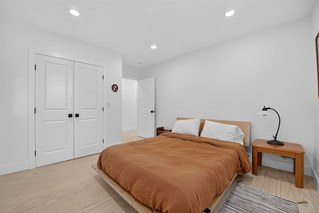 39 Frost Ln, Cornwall, NY 12518 - bedroom with recessed lighting, light wood-type flooring, and a closet