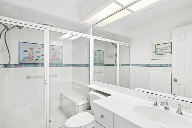 2055 Bay Shore Rd, Greenport, NY 11944 - bathroom with vanity and a stall shower