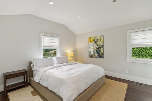 20 Stratton Sq, East Hampton, NY 11937 - bedroom featuring lofted ceiling, wood finished floors, and recessed lighting