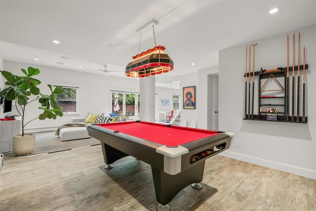 920 Protano Ln, Mamaroneck, NY 10543 - game room with pool table, wood finished floors, and recessed lighting