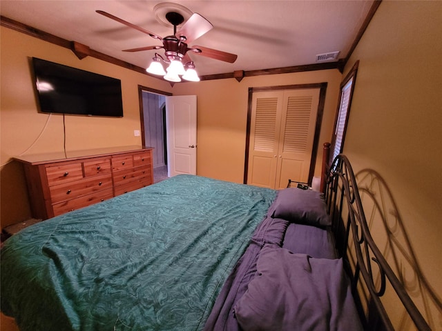 25 Herman Ave, North Babylon, NY 11703 - bedroom featuring a closet and a ceiling fan