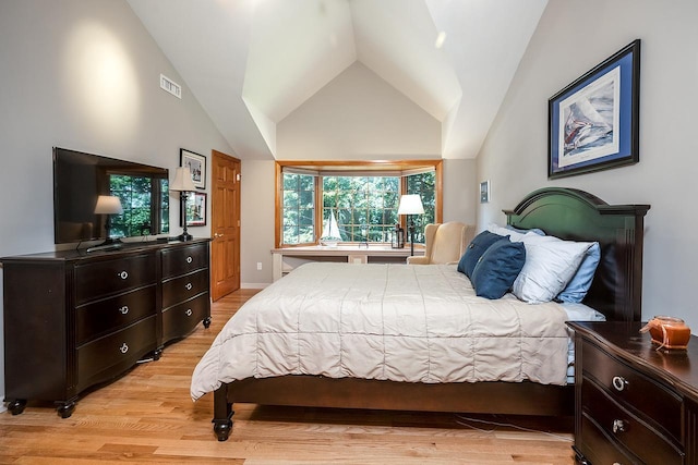 84 Macarthur Ln, Tarrytown, NY 10591 - bedroom featuring light wood-style flooring and high vaulted ceiling
