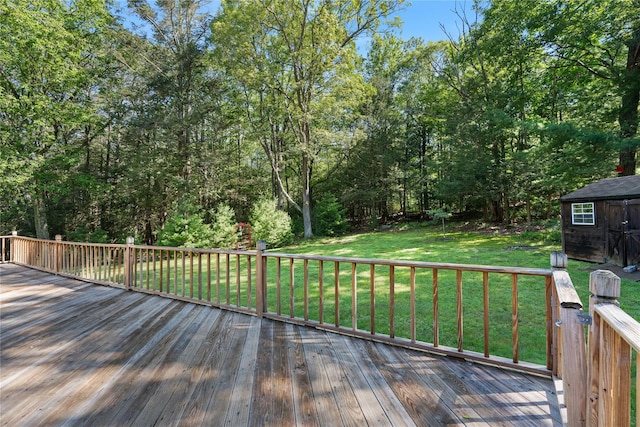 920 Mount Vernon Rd, Wurtsboro, NY 12790 - deck with a storage unit and a yard