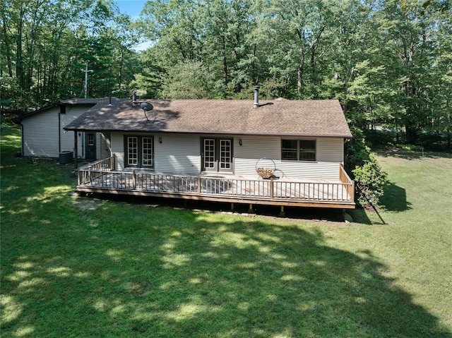 920 Mount Vernon Rd, Wurtsboro, NY 12790 - back of house with a yard, a deck, and a shingled roof