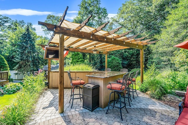 7 Hunter Ct, Dix Hills, NY 11746 - view of patio featuring a pergola