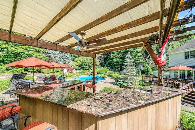 7 Hunter Ct, Dix Hills, NY 11746 - view of patio / terrace featuring ceiling fan and a deck