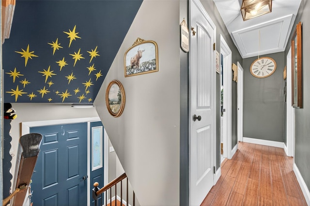 54 Graby Rd, Callicoon, NY 12723 - foyer entrance featuring wood-type flooring and wallpapered walls