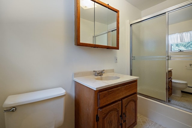 1459 N Country Rd, Wading River, NY 11792 - full bath with vanity and shower / bath combination with glass door