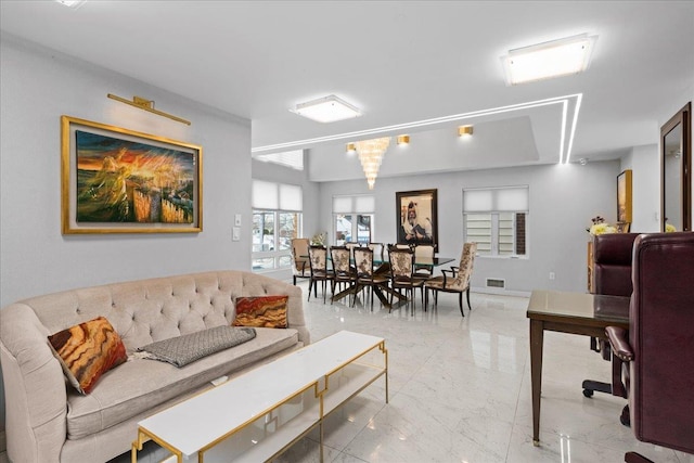 544 Oxford Rd, Cedarhurst, NY 11516 - living room with marble tiled floors