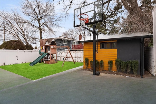 544 Oxford Rd, Cedarhurst, NY 11516 - view of patio / terrace with a playground