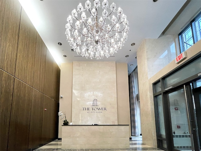 10 City Pl Unit Ph2C, White Plains, NY 10601 - corridor featuring a chandelier