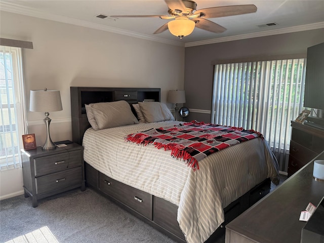 36 Huntington Cir, Peekskill, NY 10566 - bedroom with crown molding, carpet floors, and a ceiling fan