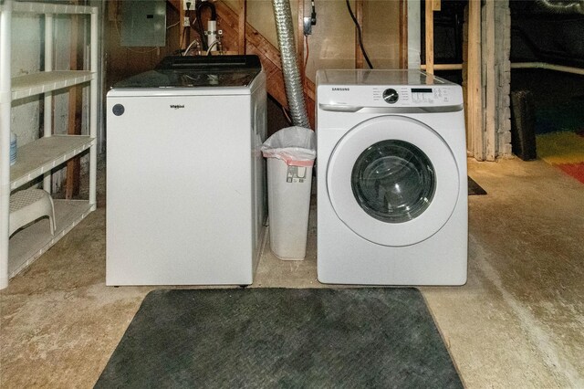 31 Peter Cooper Dr, Hyde Park, NY 12601 - laundry room with independent washer and dryer, electric panel, and carpet
