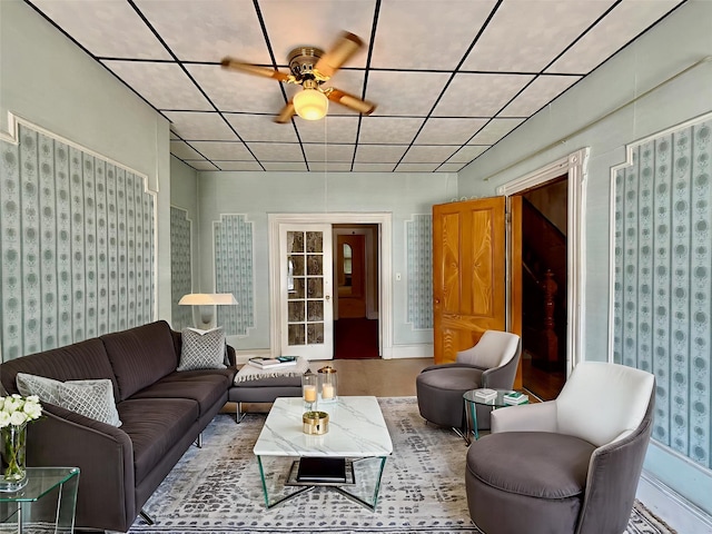 7313 71st St, Ridgewood, NY 11385 - living area with ceiling fan