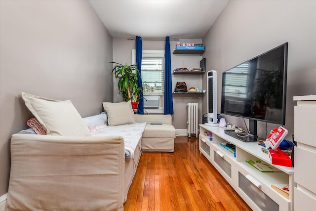 51-17 47th St Unit 2, Woodside, NY 11377 - living area featuring radiator and wood finished floors