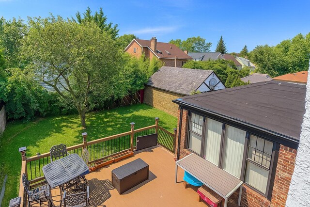 3345 160th St, Flushing, NY 11358 - deck featuring a lawn and outdoor dining area