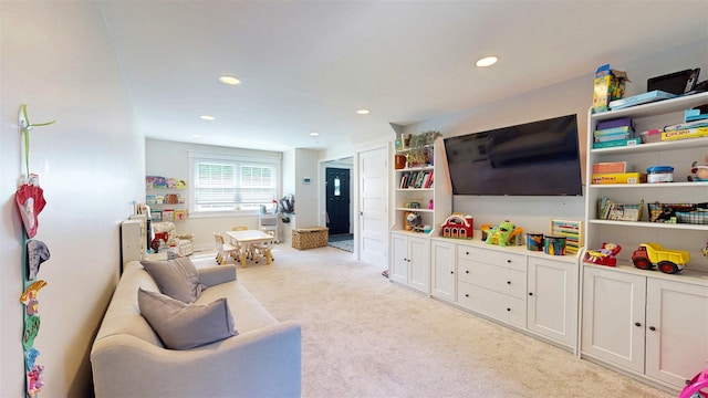 114 Shetland Dr, New City, NY 10956 - living room with light colored carpet and recessed lighting