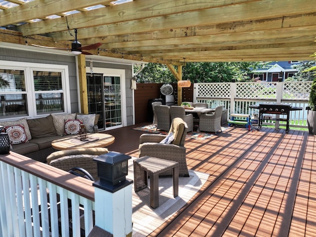 114 Shetland Dr, New City, NY 10956 - deck featuring outdoor dining area, outdoor lounge area, a pergola, and a grill