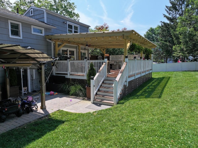 114 Shetland Dr, New City, NY 10956 - view of yard with a pergola, a deck, and a patio