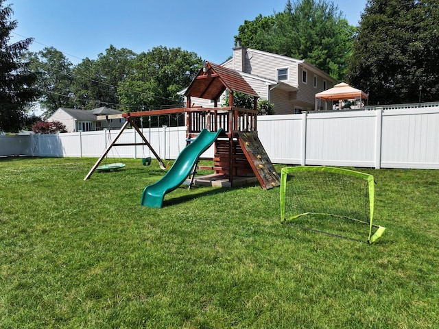 114 Shetland Dr, New City, NY 10956 - view of jungle gym featuring a fenced backyard