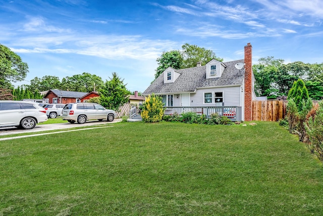 299 Orchid Dr, Mastic Beach, NY 11951 - cape cod home featuring a chimney and roof with shingles